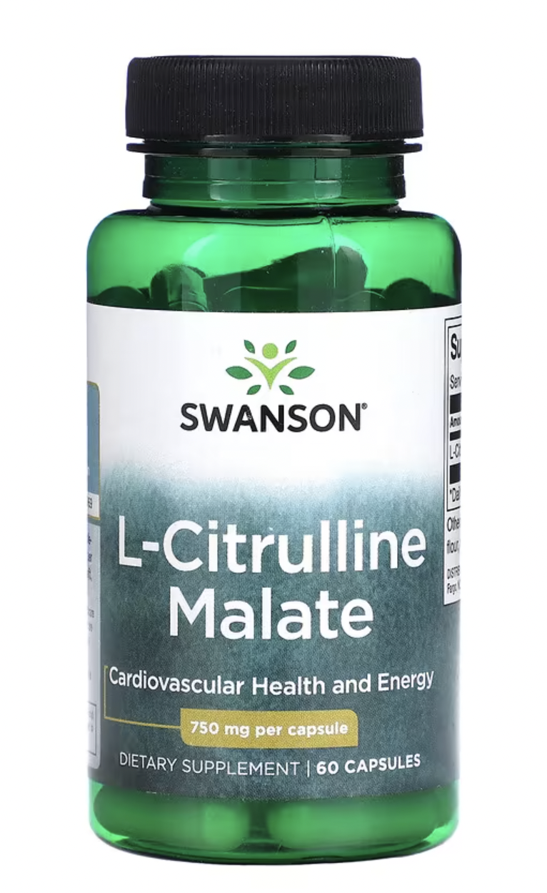 Swanson L-Citrulline Malate, citrulin malát, 750 mg, 60 kapslí