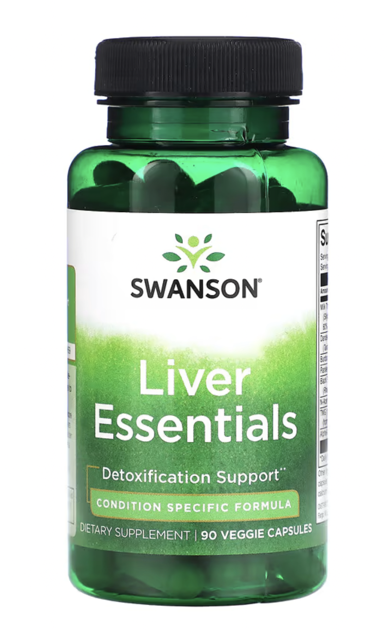 Swanson Liver Essentials, podpora jater, 90 rostlinných kapslí