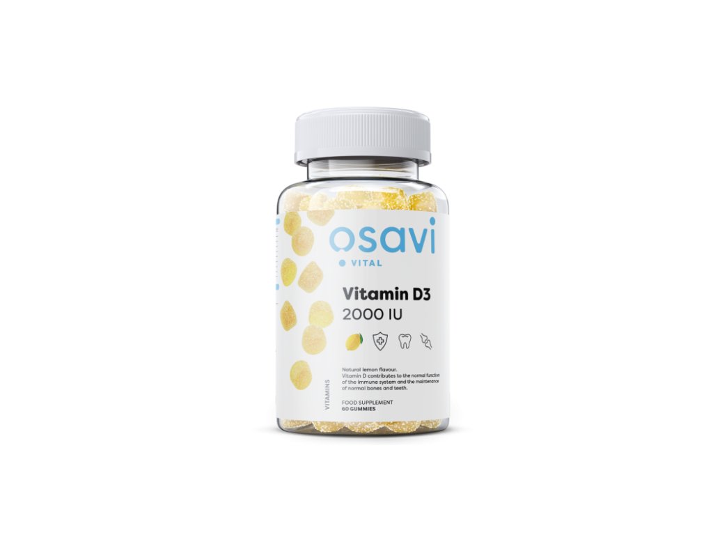 Osavi Vitamín D3, 2000 IU, 60 gumových bonbónů s citronovou příchutí