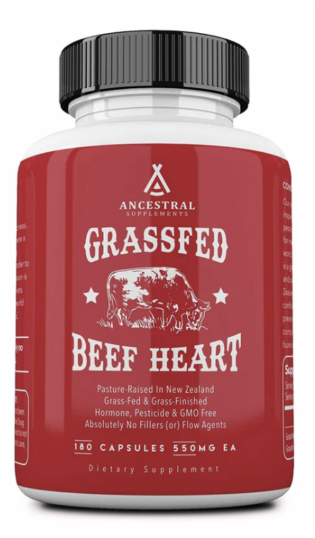 Newtraceuticals Ancestral Supplements, Grass-fed Beef Heart, Hovězí srdce v Grass-fed kvalitě, 180 kapslí, 30 dávek