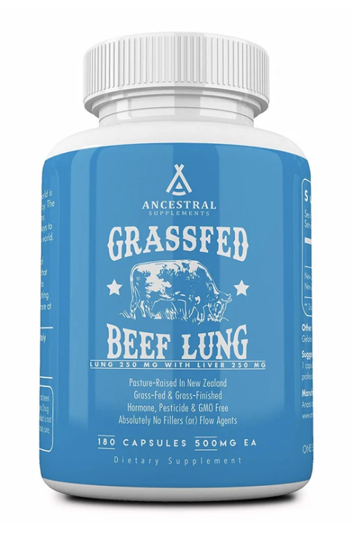 Newtraceuticals Ancestral Supplements, Grass-fed Beef Lung, Hovězí plíce v Grass-fed kvalitě, 180 kapslí