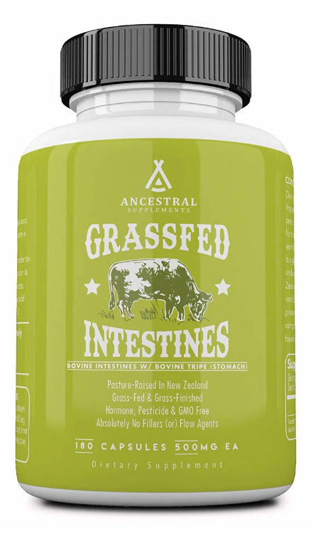 Newtraceuticals Ancestral Supplements, Grass-fed Intestines, zdravá střeva, 180 kapslí, 30 dávek