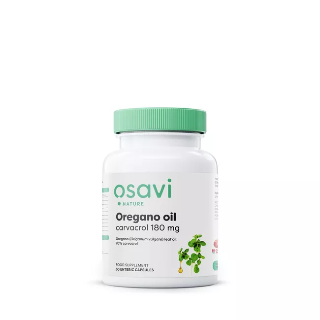 Osavi Olejek z oregano Karwakrol, Olejek z oregano, 180 mg, 60 kapsułek dojelitowych