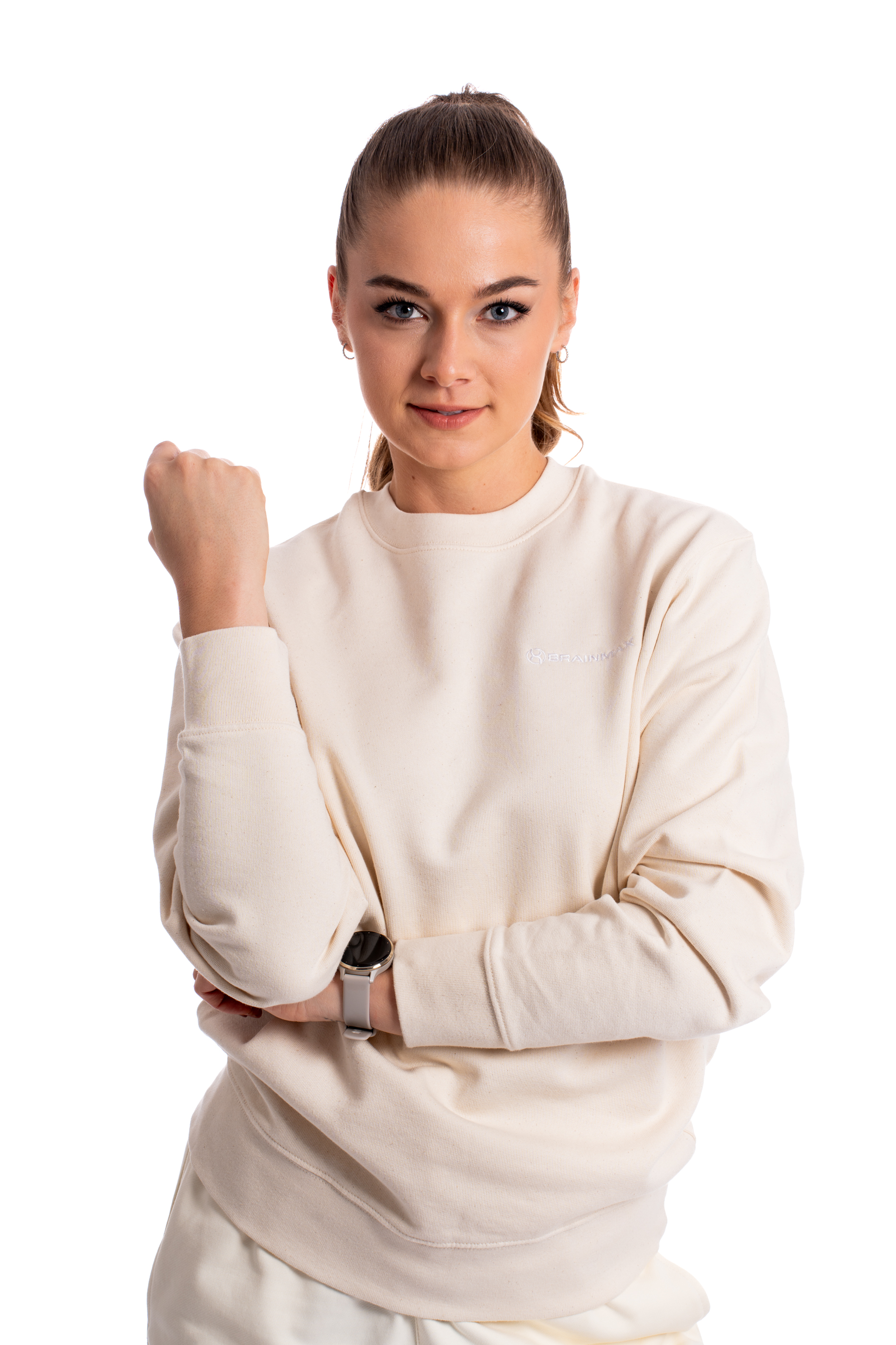 BrainMax unisex béžová mikina, BIO bavlna Velikost: M Obrázek