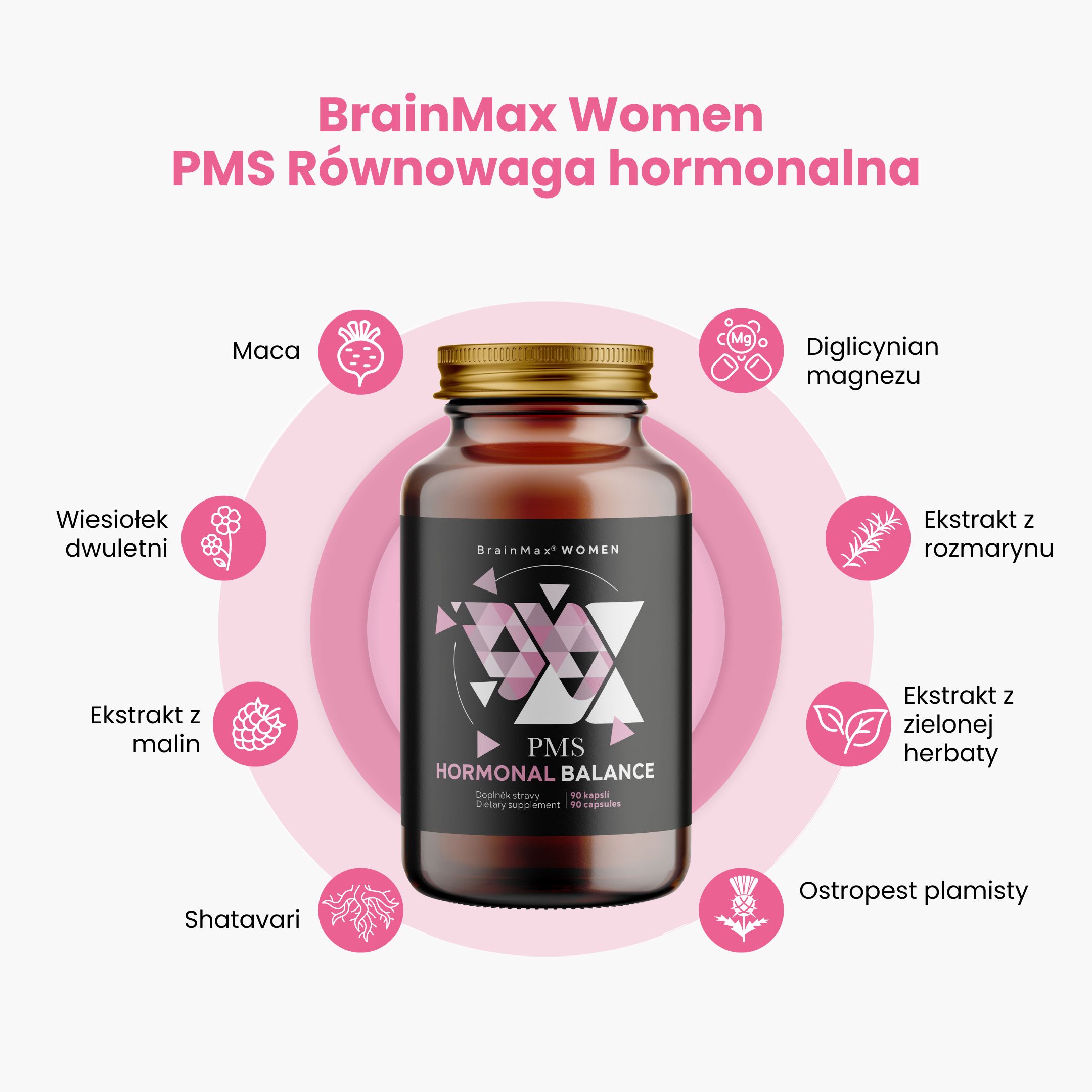BrainMax Women PMS Hormonal Balance, 90 rostlinných kapslí Obrázek