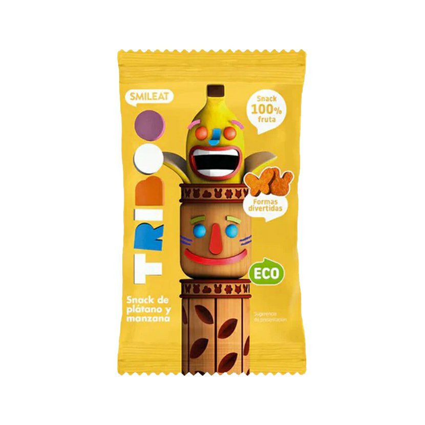 Smileat BIO 100% ovocné měkké bonbónky jablko a banán 25g Obrázek