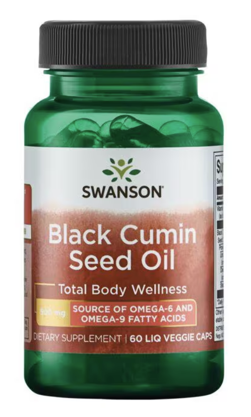 Swanson Black Cumin Seed Oil,  olej ze semen černuchy seté, 500 mg, 60 kapslí Obrázek