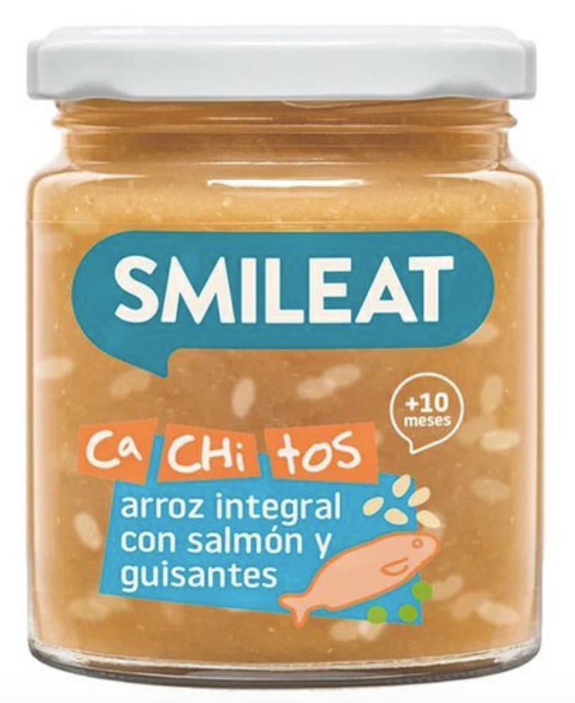 Smileat příkrm losos s hnědou rýží a zeleninou s extra panenským olivovým olejem, 10M+, BIO, 230 g Obrázek