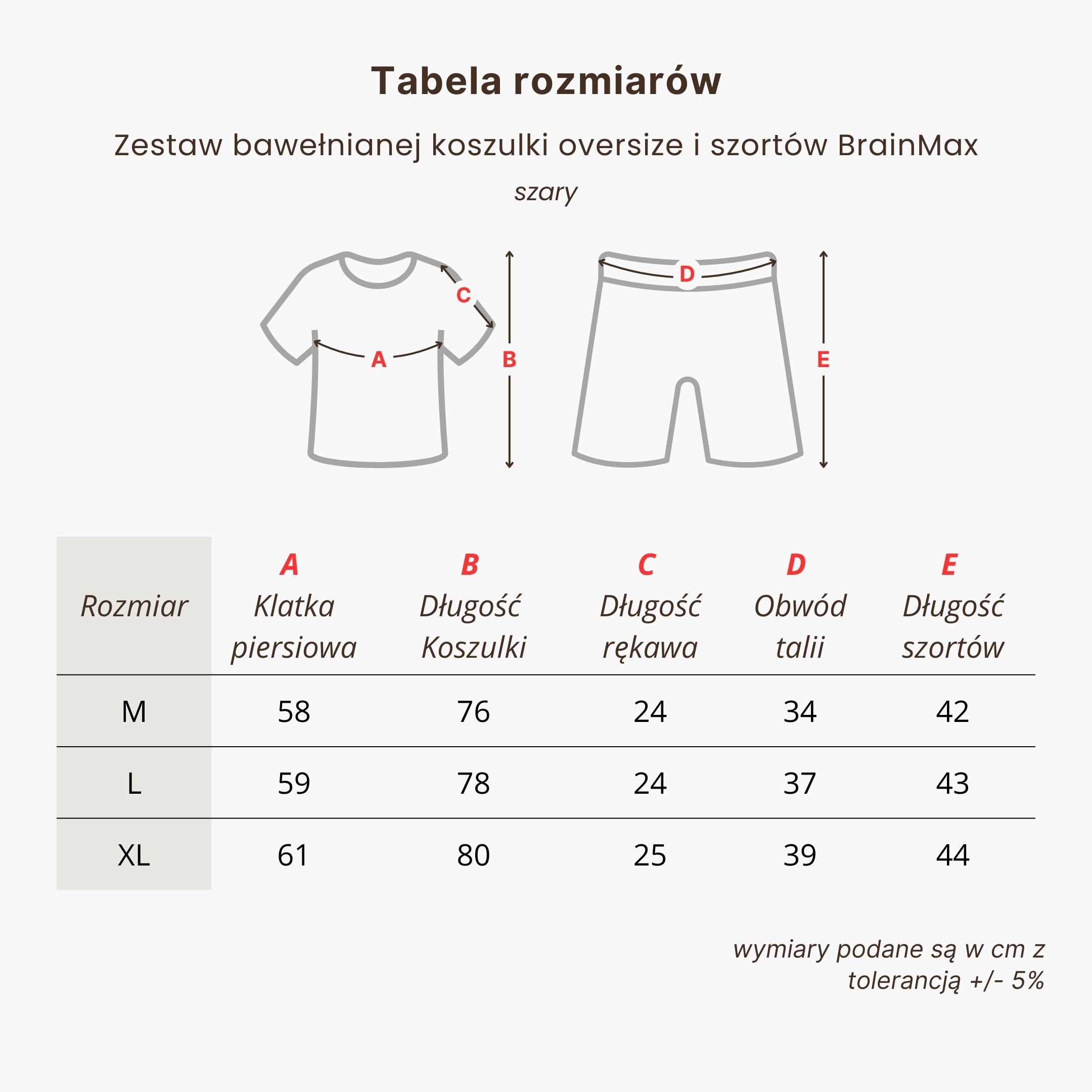 BrainMax bavlněné oversized triko & kraťasy set, šedá Velikost: M Obrázek