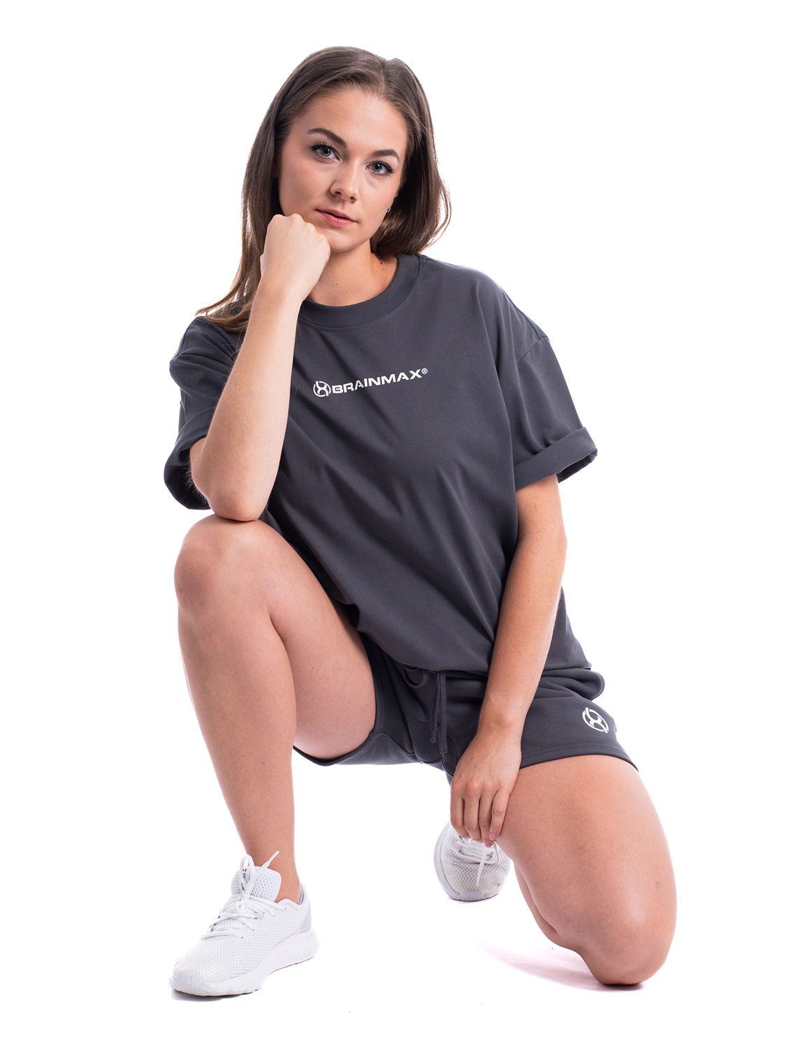 BrainMax oversized triko & kraťasy set, tmavě šedá Velikost: XL Obrázek