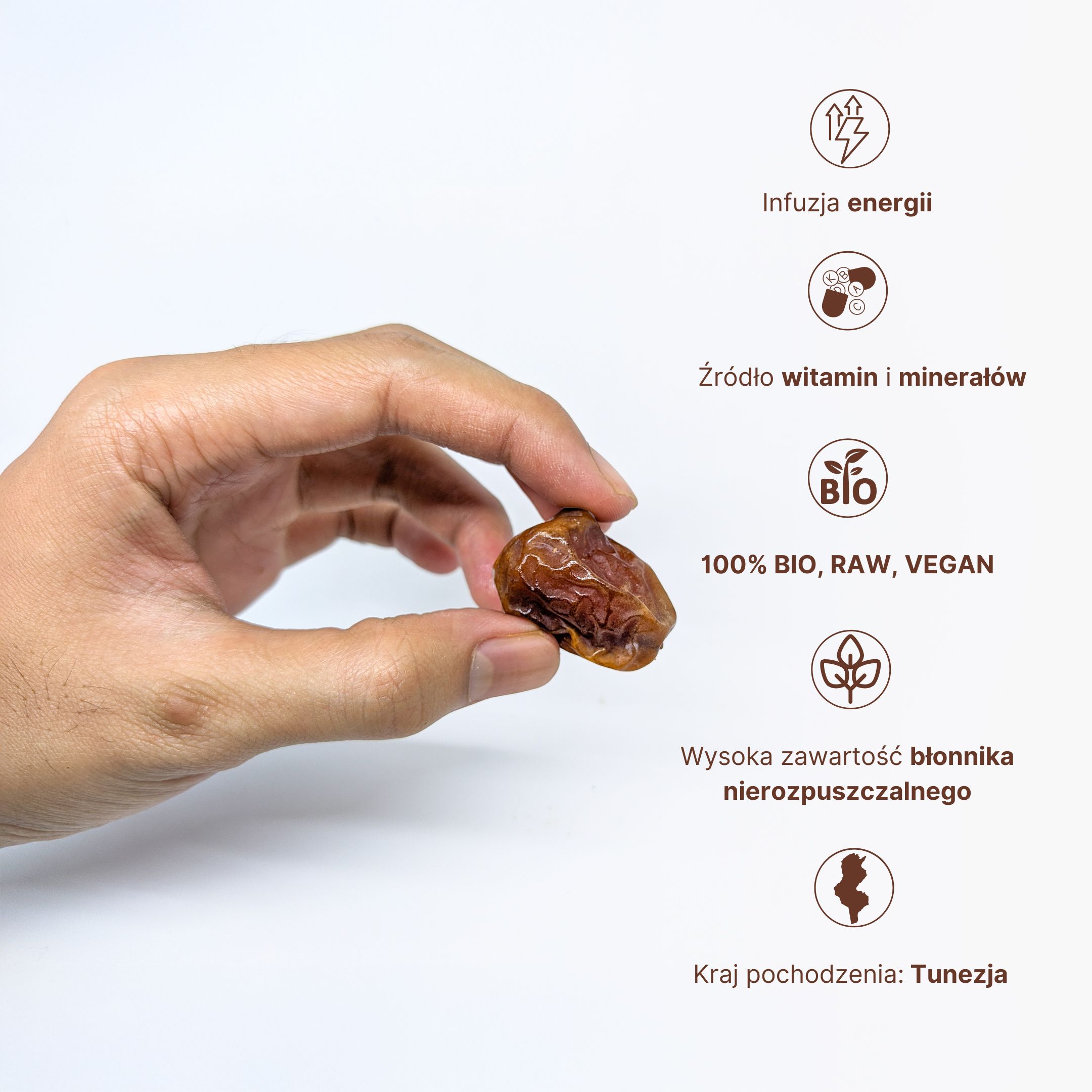 BrainMax Pure Datle Deglet Nour sušené BIO, vypeckované, 250 g Obrázek