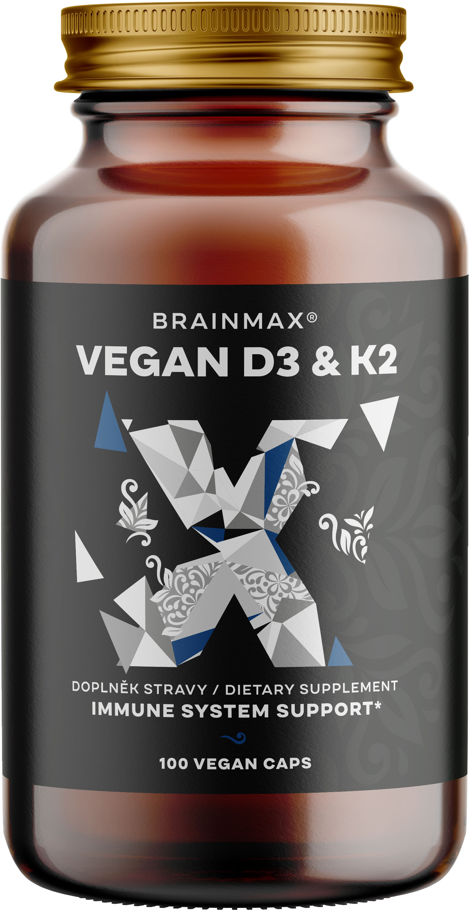 BrainMax Vegan Vitamin D3 & K2 4000 IU / K2 jako MK7 all-trans K2VITAL®DELTA 150 mcg, 100 rostlinných kapslí Obrázek