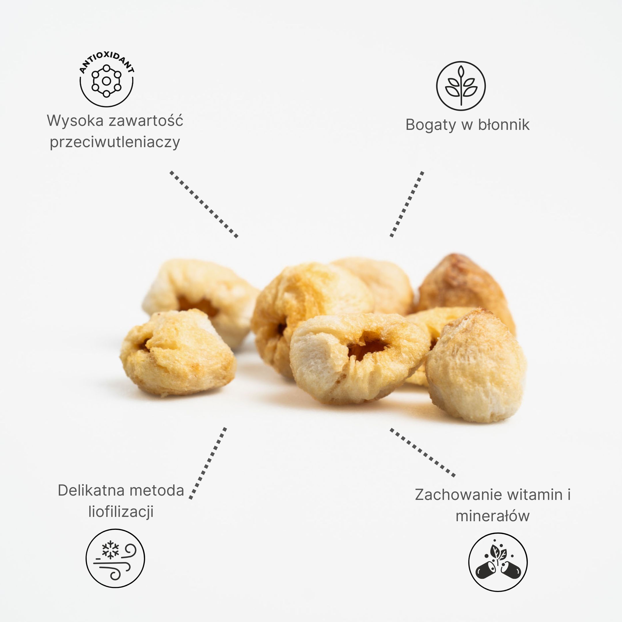 BrainMax Pure Lyophilized Lychee, Lyofilizované liči, 45 g Obrázek