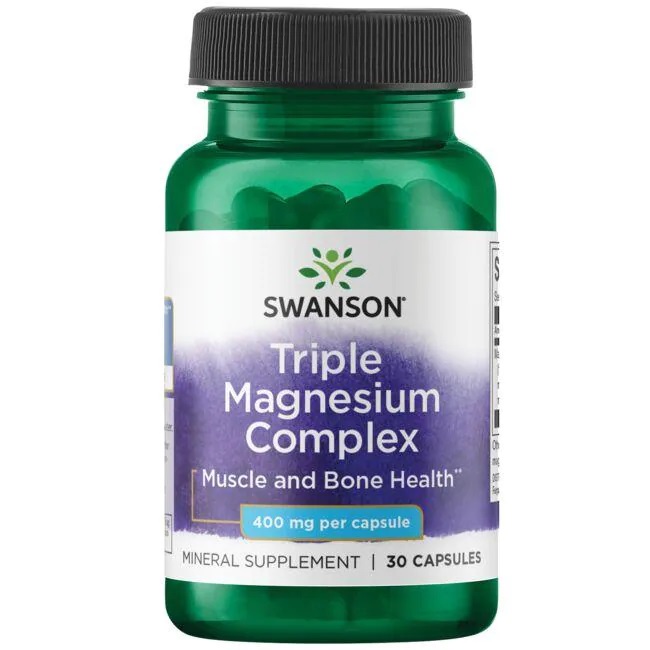 Swanson Triple magnesium Complex, hořčík ze 3 zdrojů, 400 mg, 30 kapslí Obrázek
