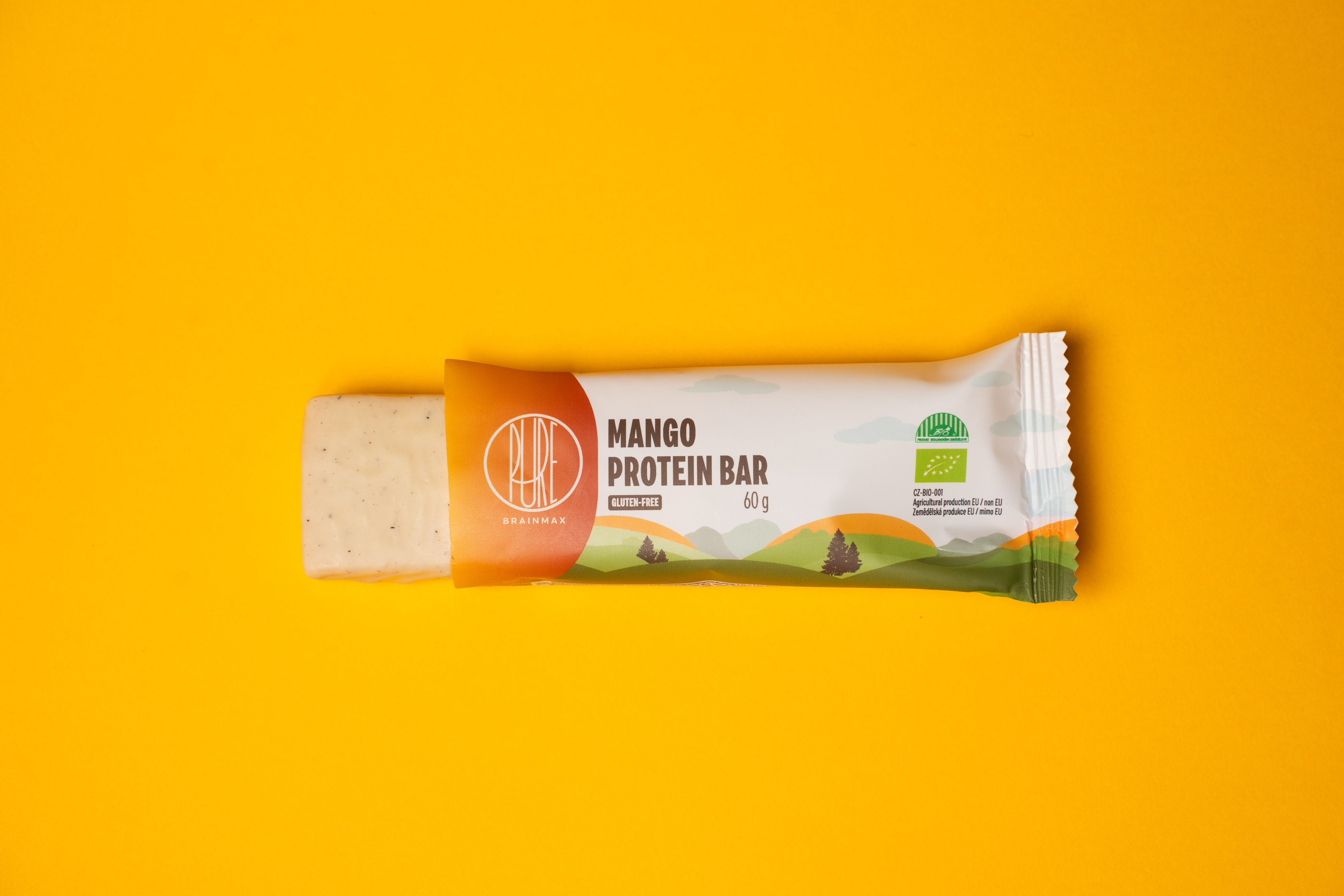 BrainMax Pure Protein Bar, Proteinová tyčinka, Mango, BIO, 60 g Obrázek