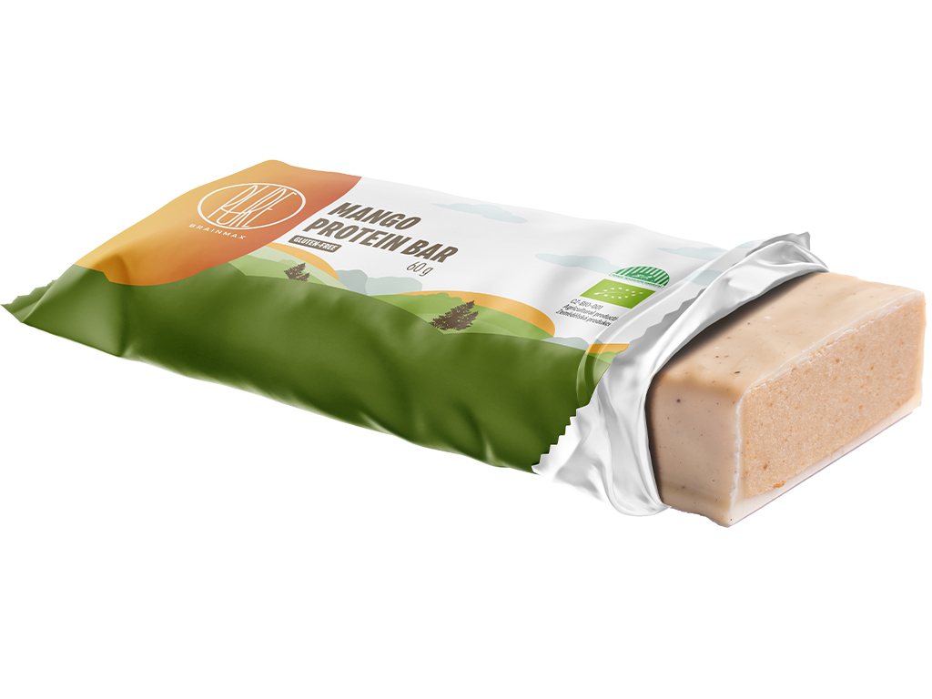 BrainMax Pure Protein Bar, Proteinová tyčinka, Mango, BIO, 60 g Obrázek