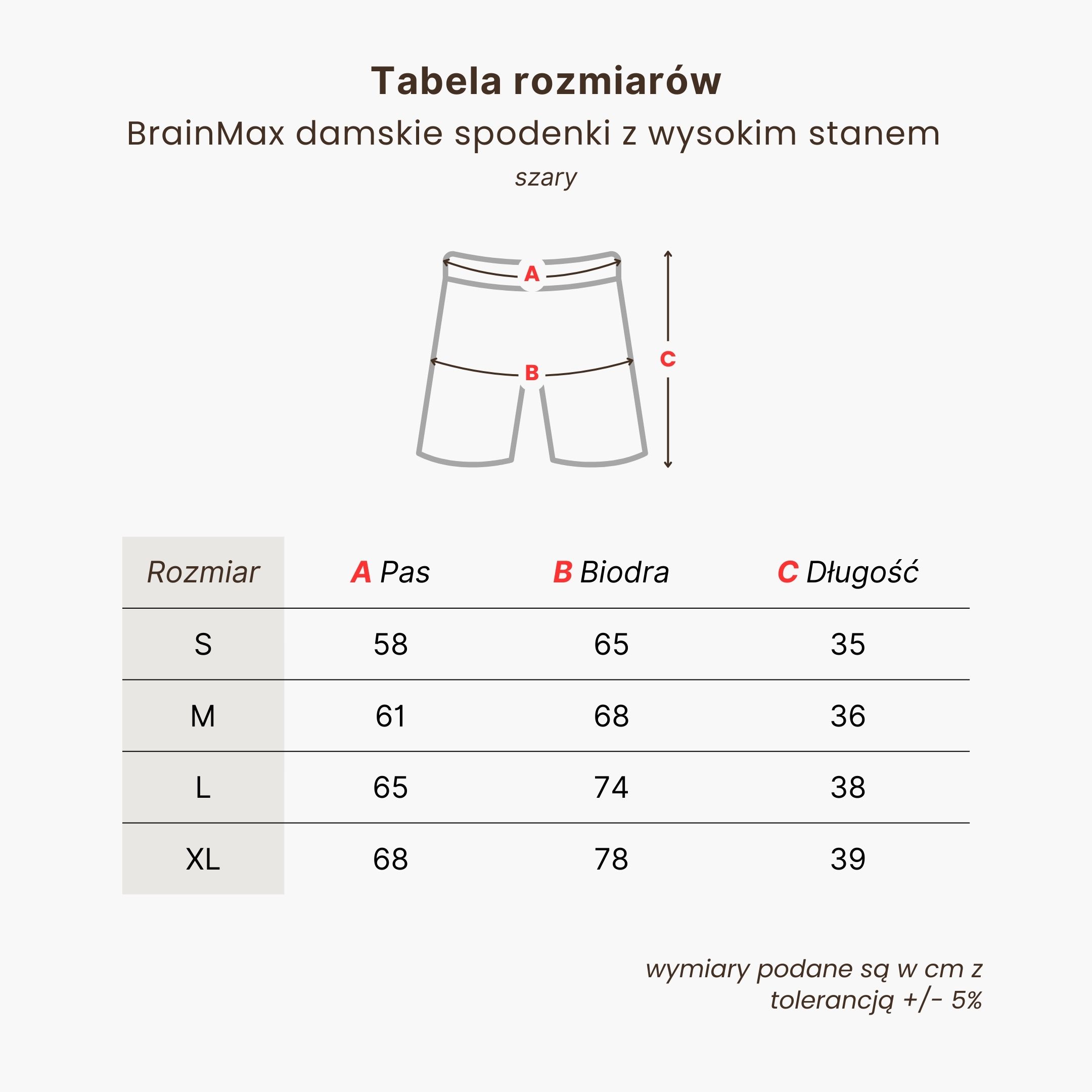 BrainMax dámské sportovní kraťasy s vysokým pasem, šedé Velikost: L Obrázek