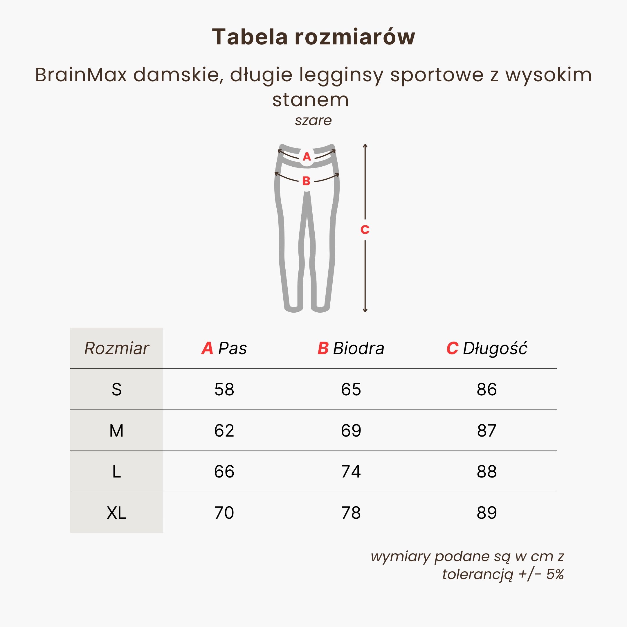 BrainMax dámské sportovní legíny dlouhé s vysokým pasem, šedé Velikost: L Obrázek