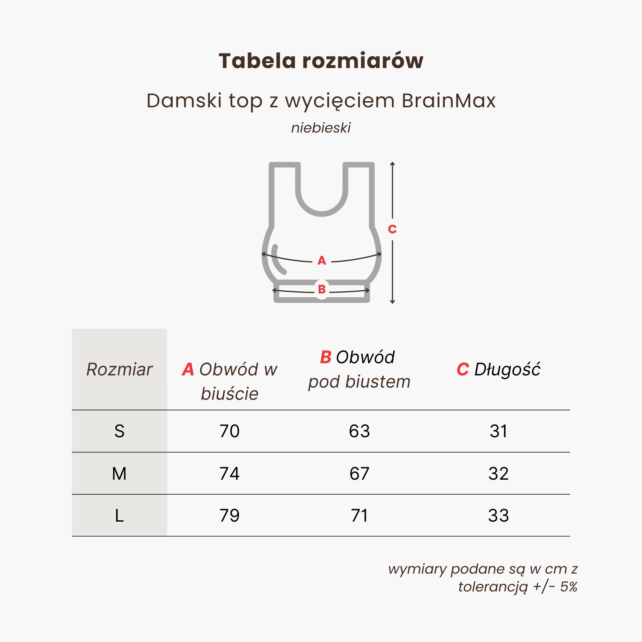 BrainMax dámský top s vykrojením, modrý Velikost: L Obrázek