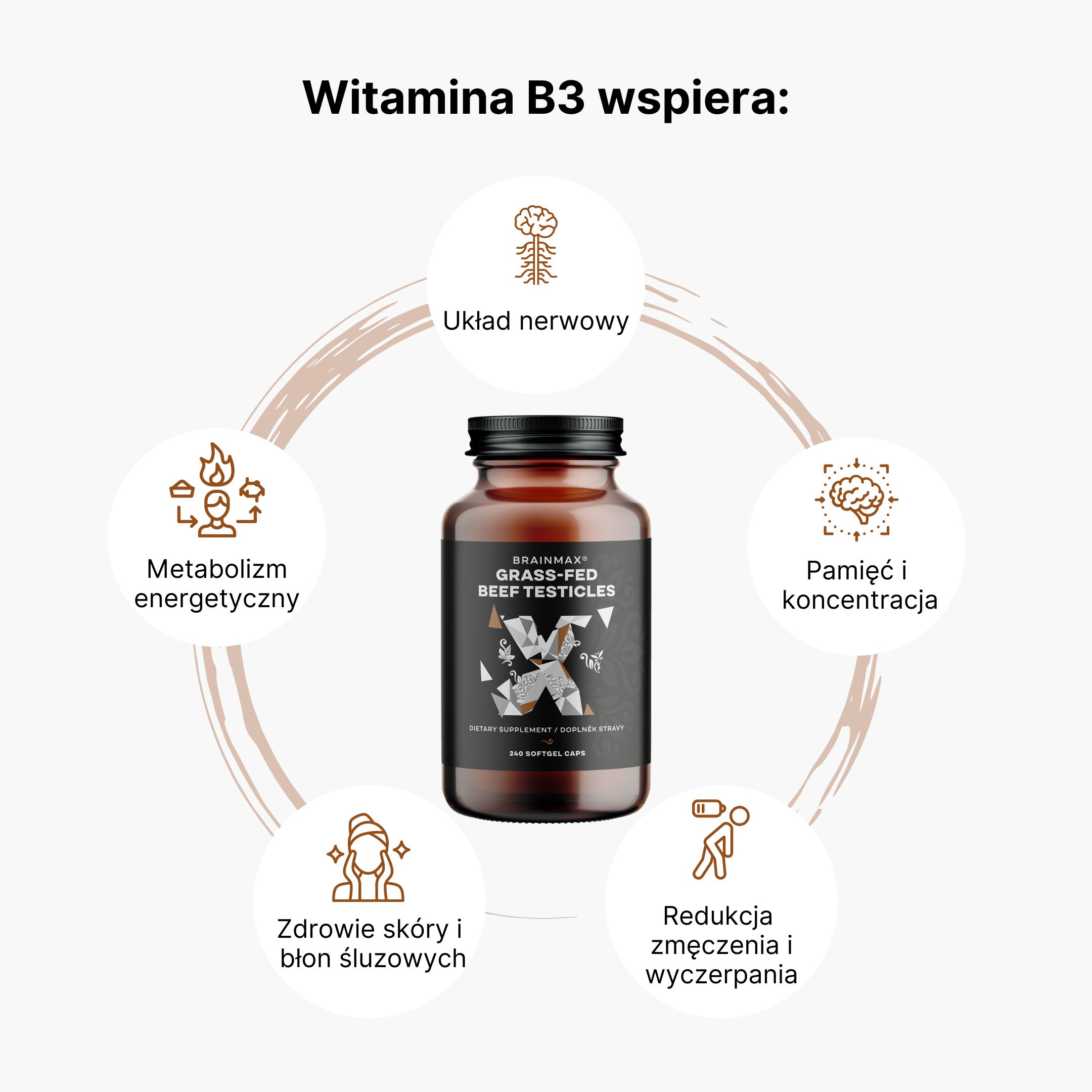 BrainMax Grass-Fed Beef testicles, hovězí varlata, 240 kapslí Obrázek