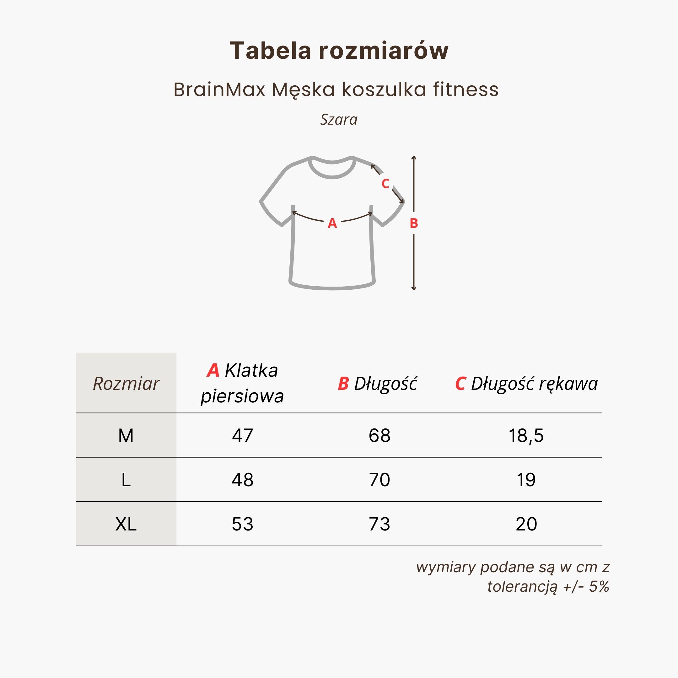 BrainMax pánské fitness triko, šedé Velikost: M Obrázek