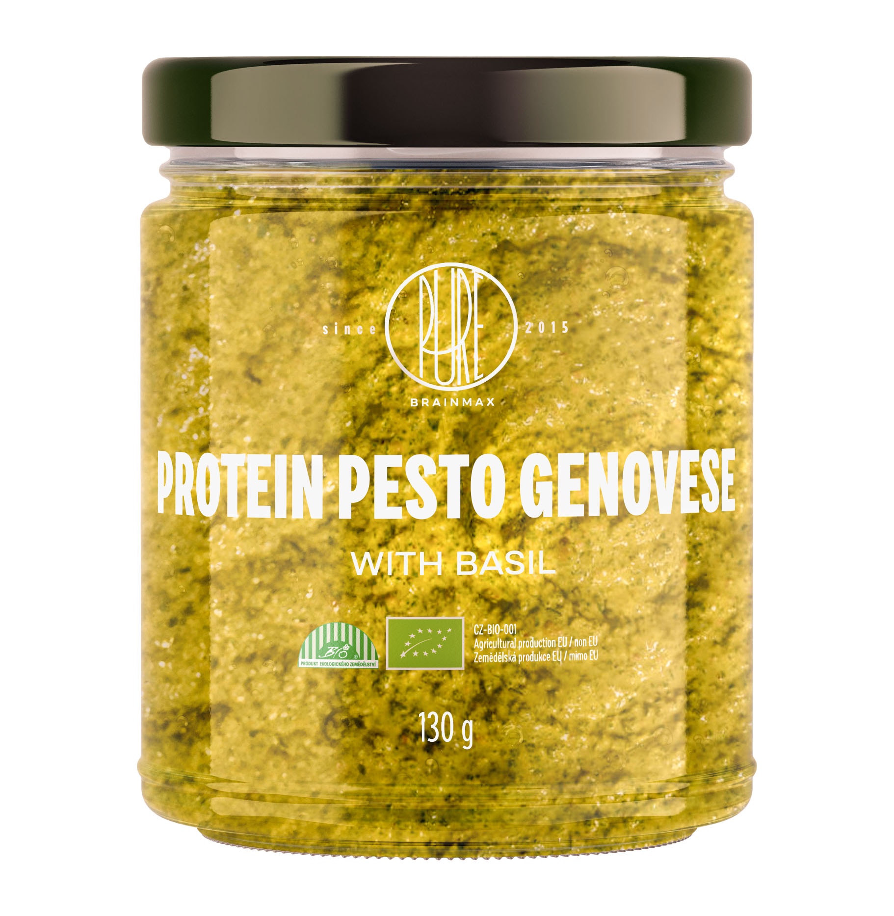 BrainMax Pure Protein Pesto Genovese, bazalkové pesto, 130 g, BIO Obrázek