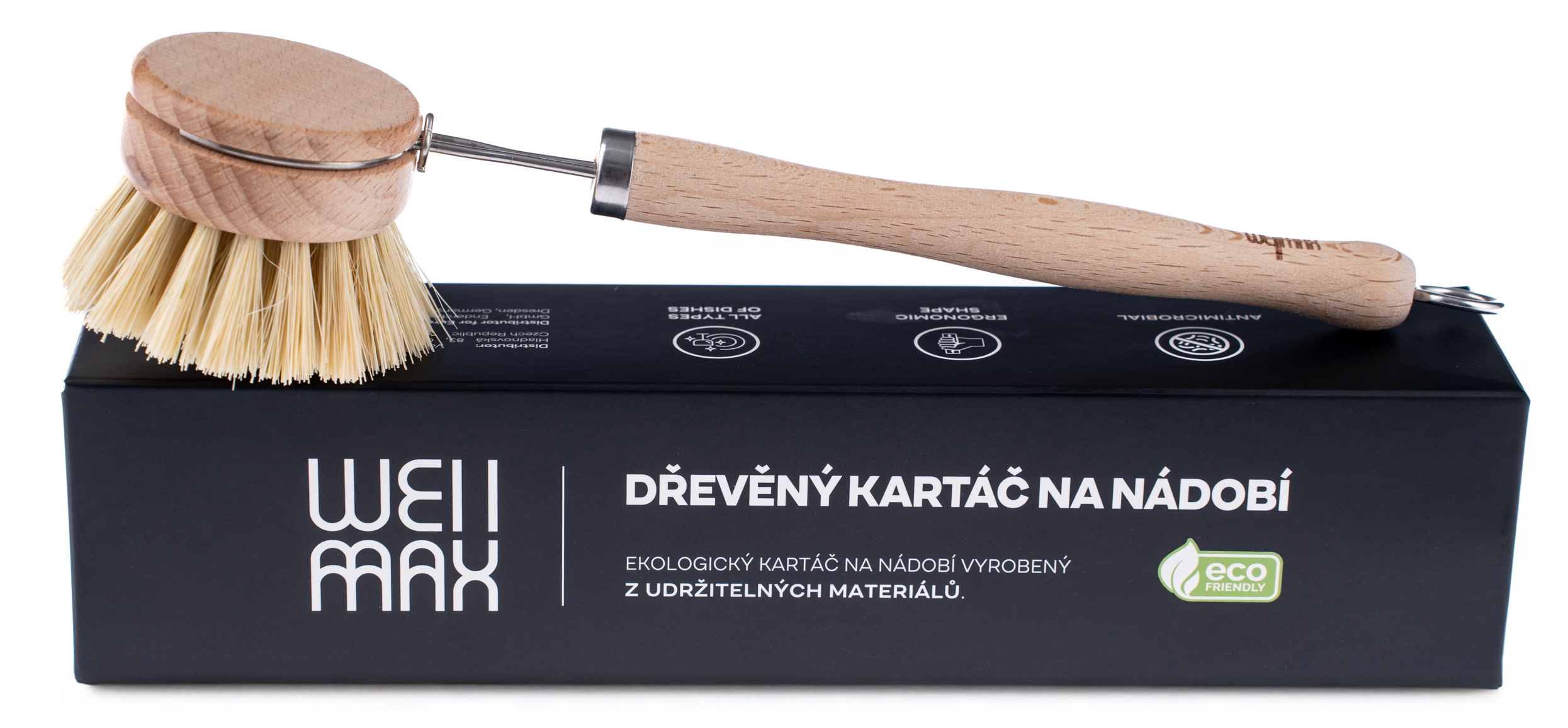 WellMax Dřevěný kartáč na nádobí Obrázek