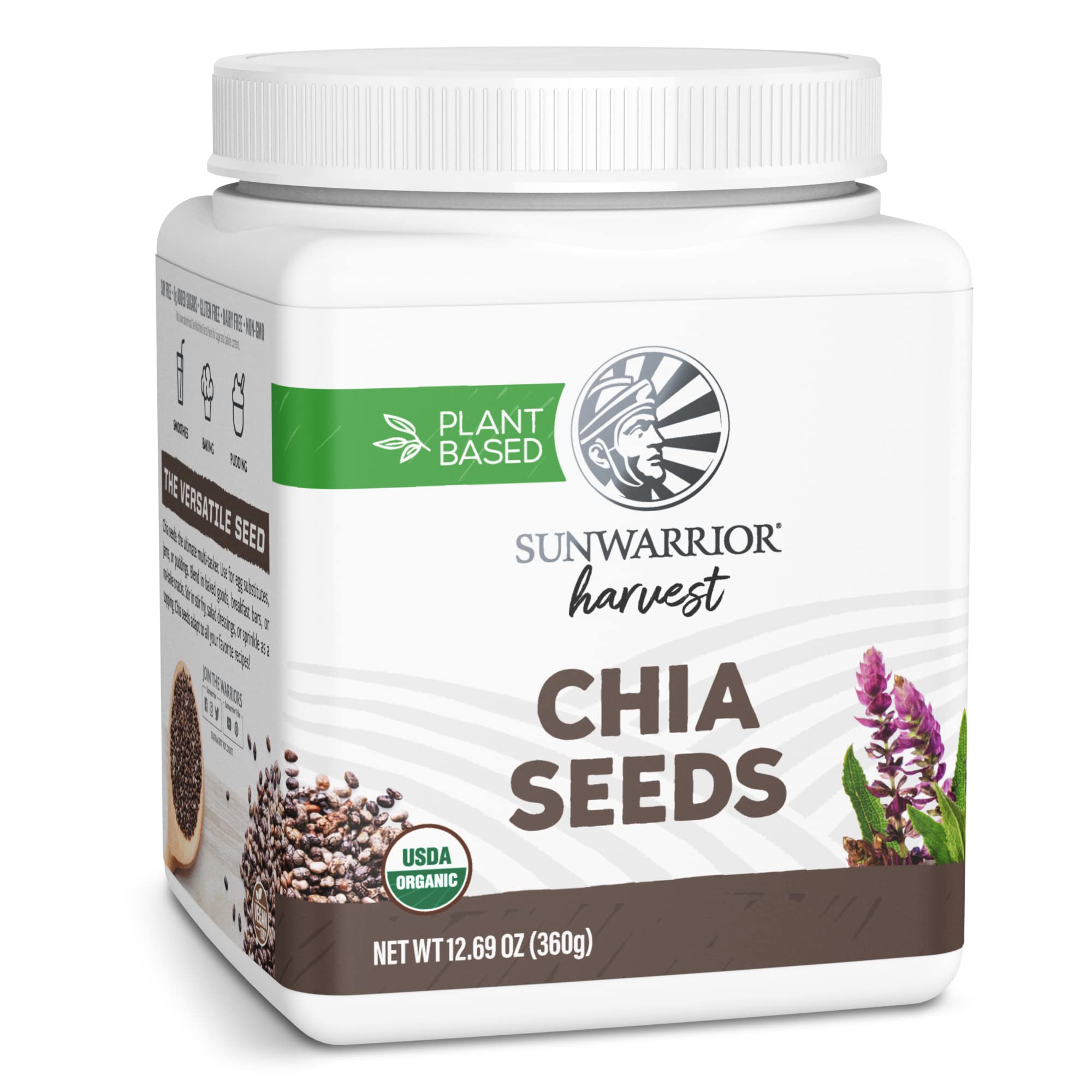 Sunwarrior Organiczne nasiona chia, nasiona chia, 360 g