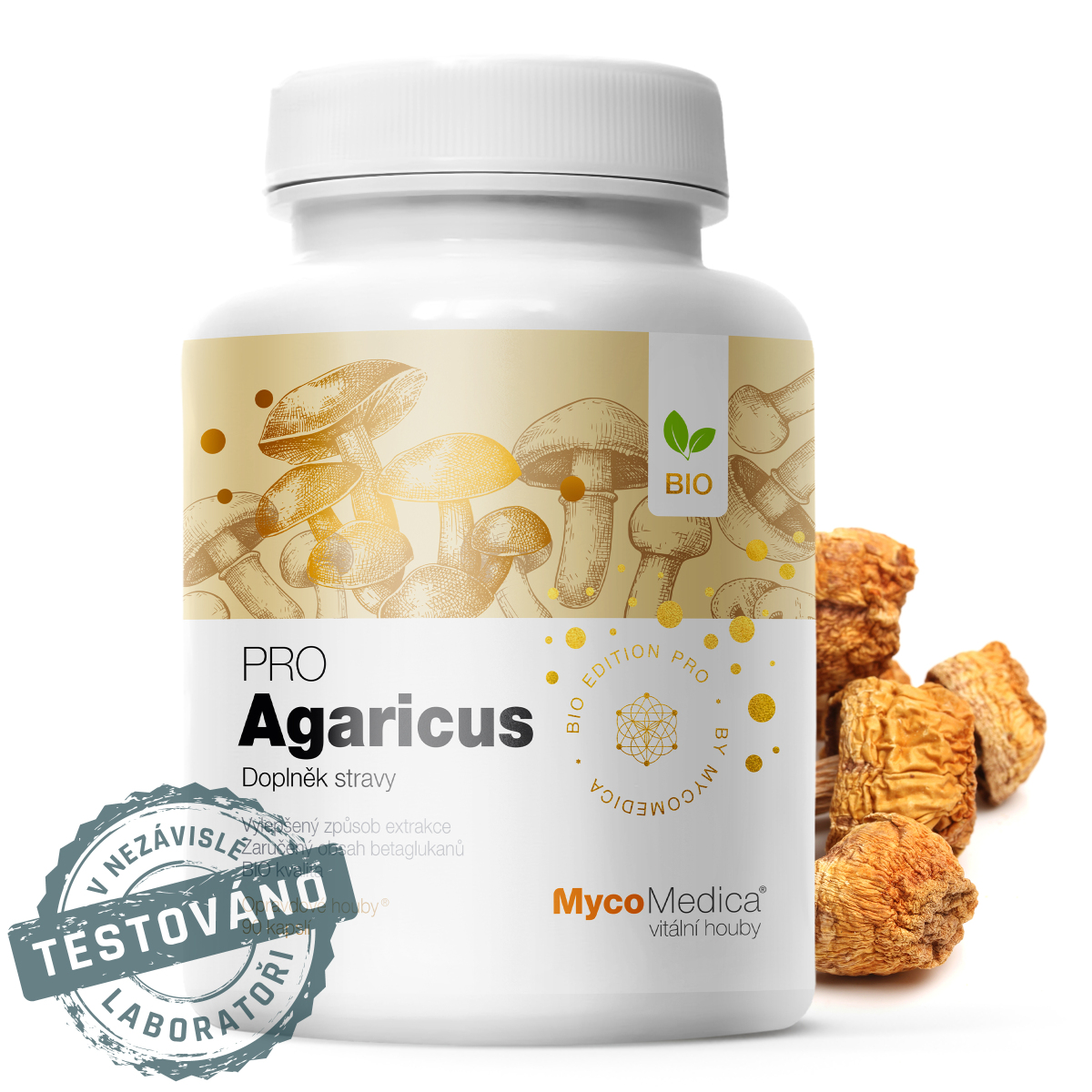 MycoMedica - Agaricus PRO, 90 rostlinných kapslí Obrázek