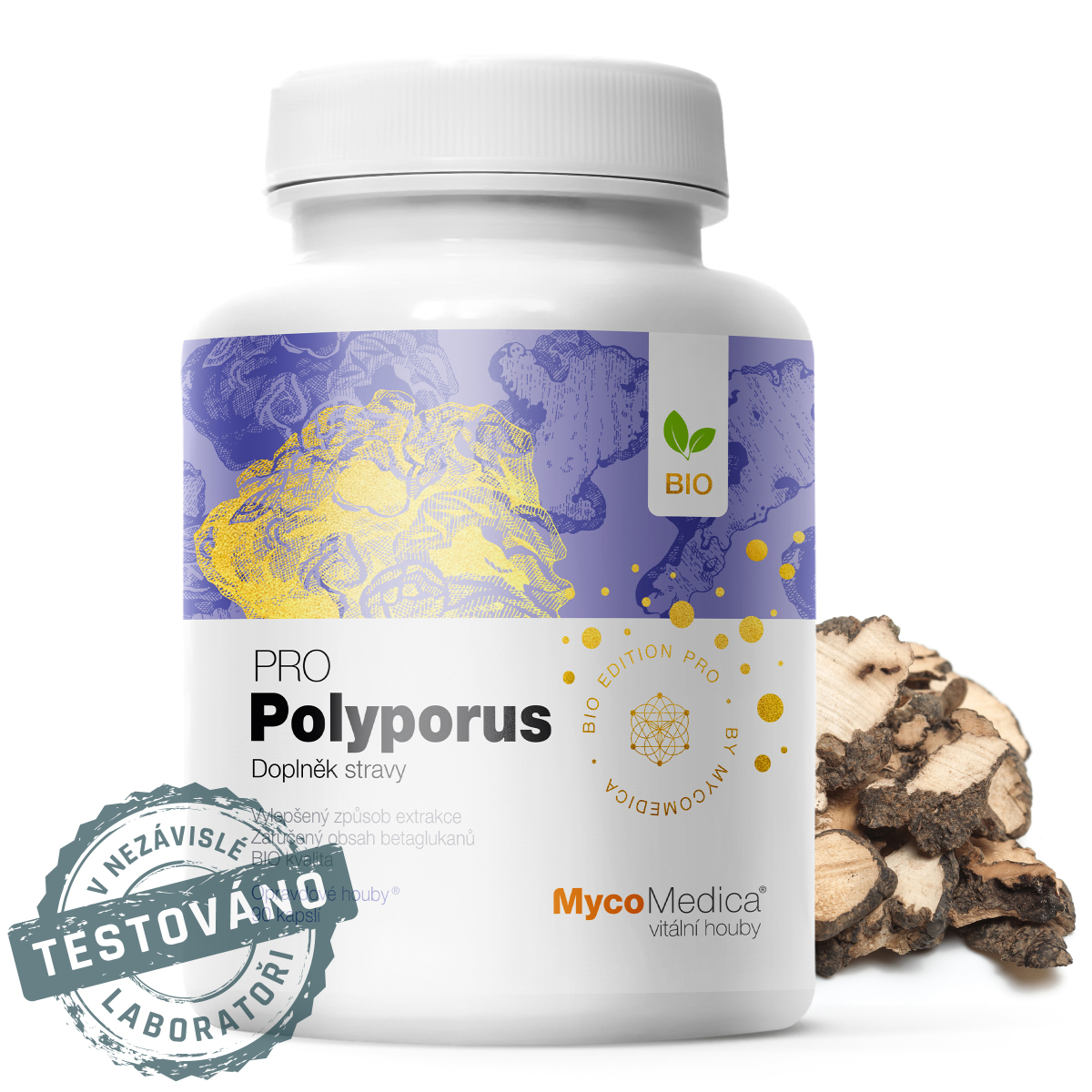 MycoMedica - Polyporus PRO, 90 rostlinných kapslí Obrázek