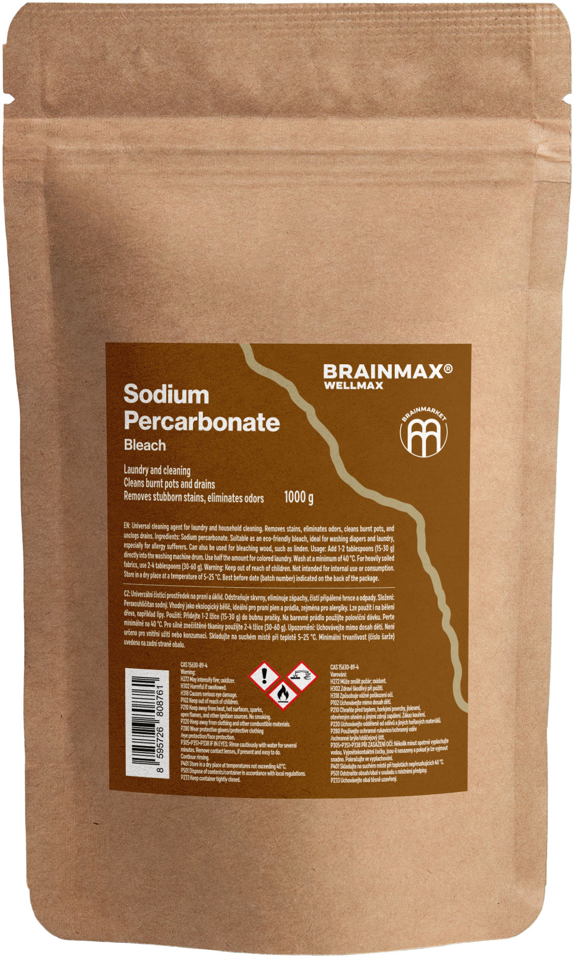 BrainMax Pure WellMax Perkarbonát sodný, bělidlo, 1 kg Obrázek