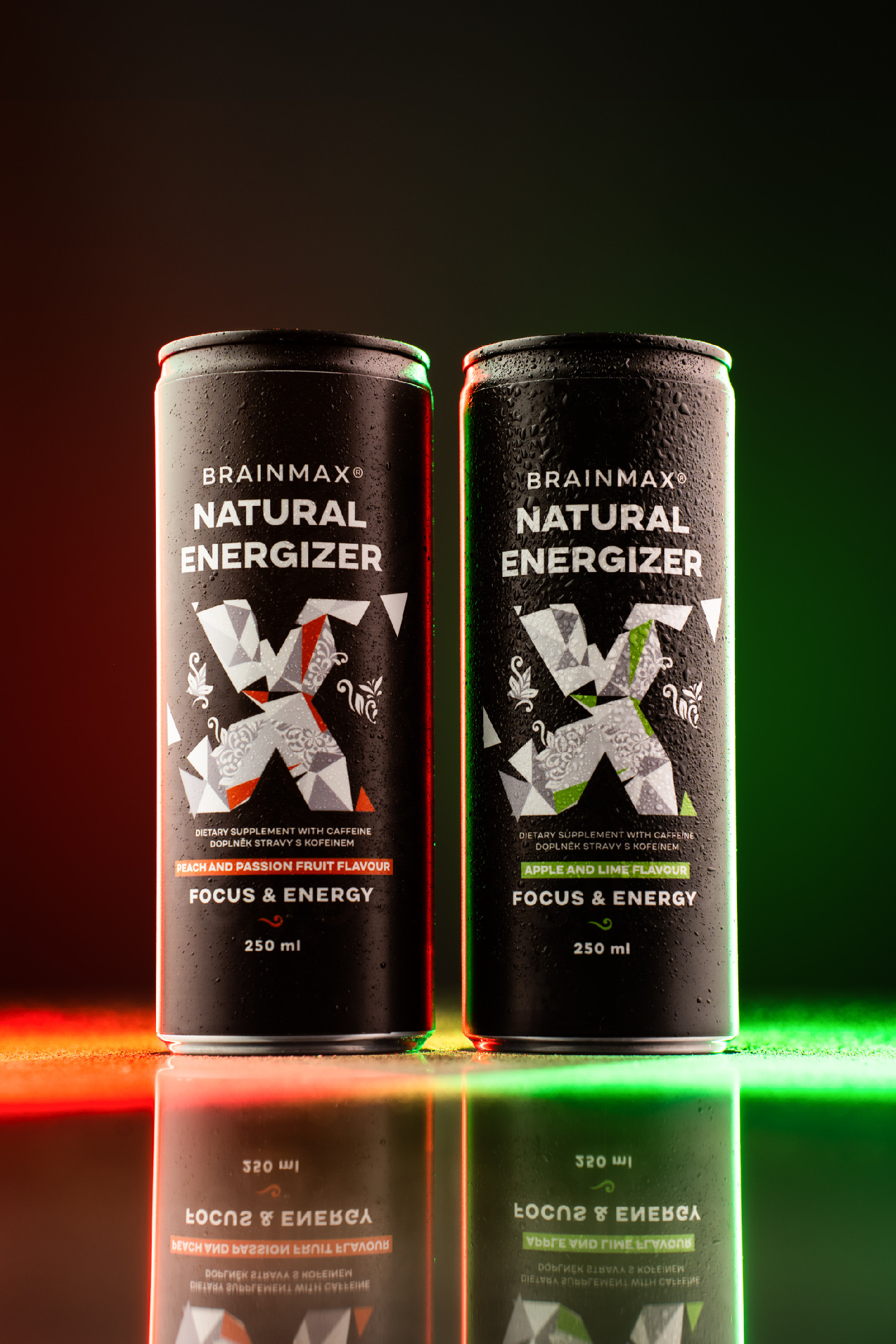 BrainMax Natural Energizer, energetický drink, různé druhy, 250 ml Příchuť: Jablko, limetka Obrázek