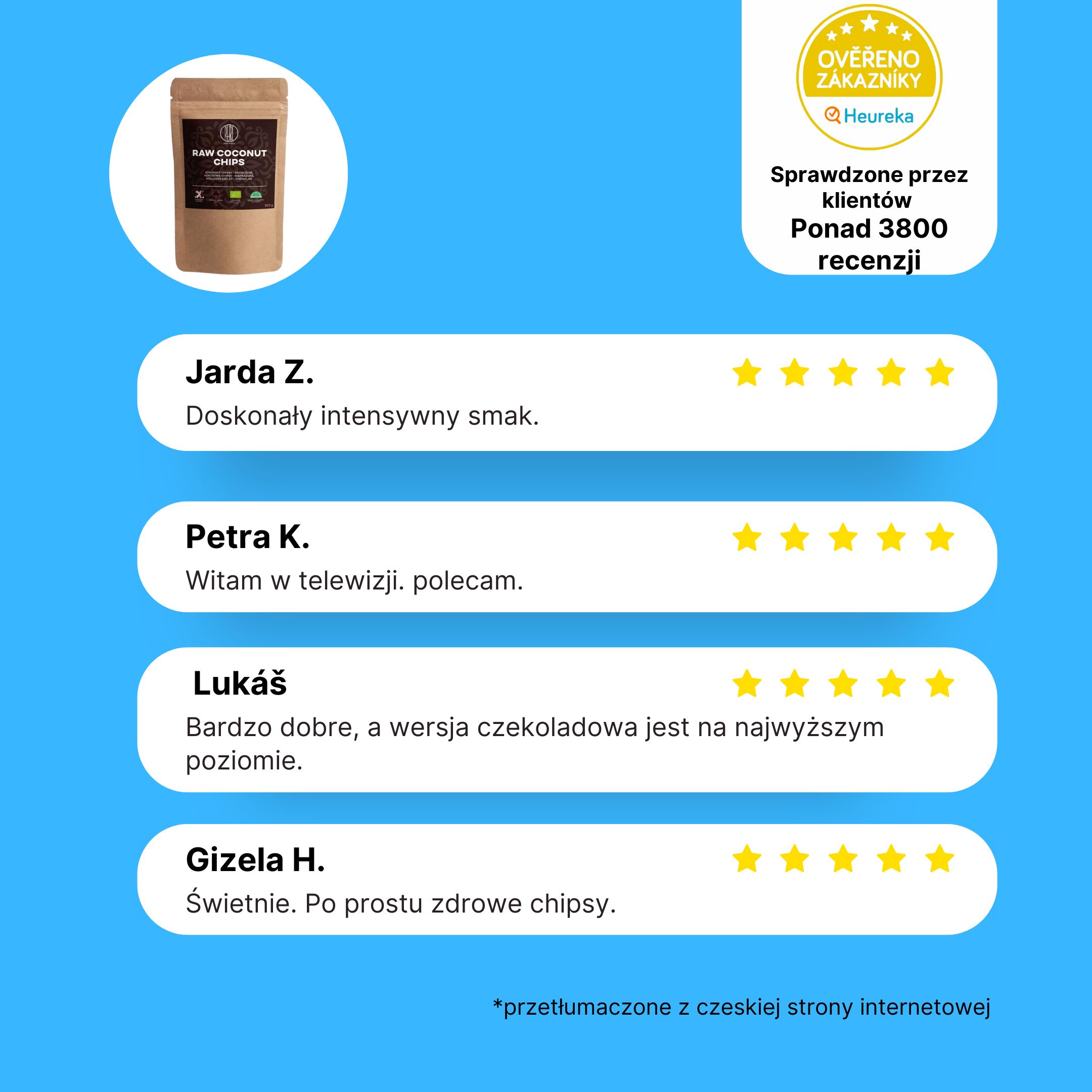 BrainMax Pure Kokosové chipsy BIO, 100 g