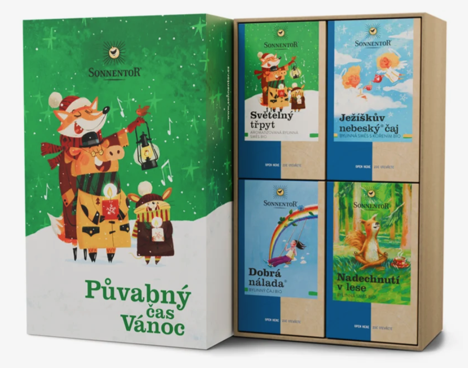 Sonnentor Dárková kazeta čajová - Půvabný čas Vánoc Obrázek
