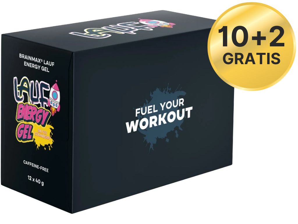 BrainMax LAUF Energy Gels Příchuť: Slaná jahoda bez kofeinu 40 g Obrázek