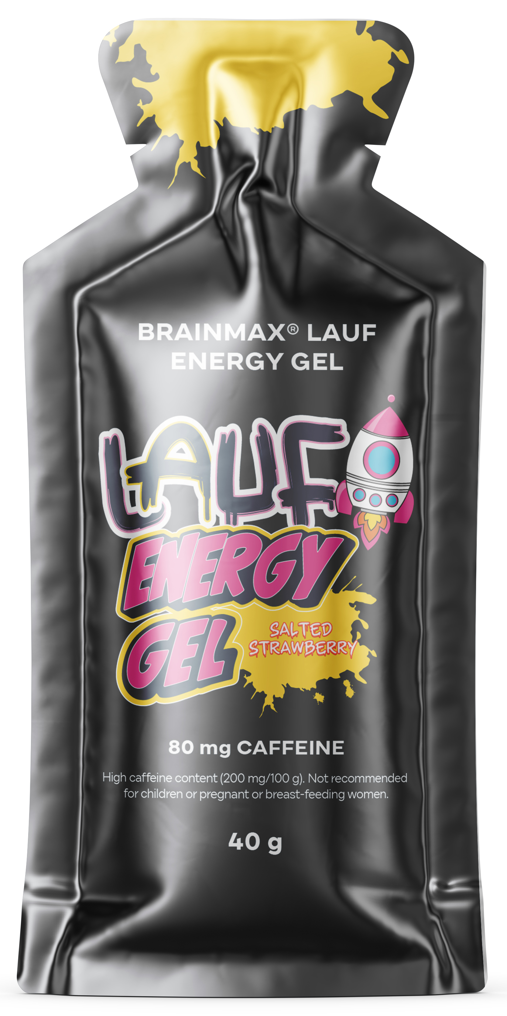 BrainMax LAUF Energy Gels Příchuť: Slaná jahoda bez kofeinu 40 g Obrázek
