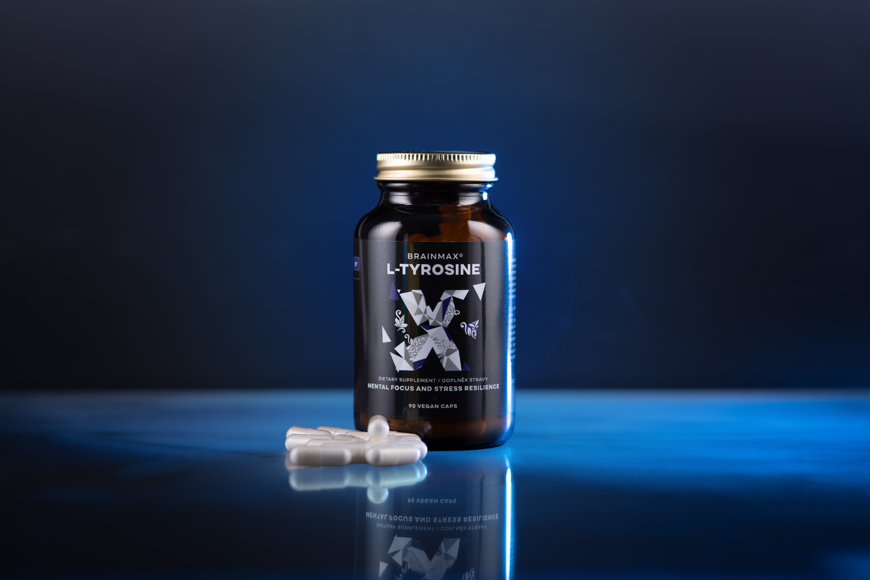 BrainMax L-Tyrosine, L-tyrosin, 750 mg, 90 rostlinných kapslí Obrázek