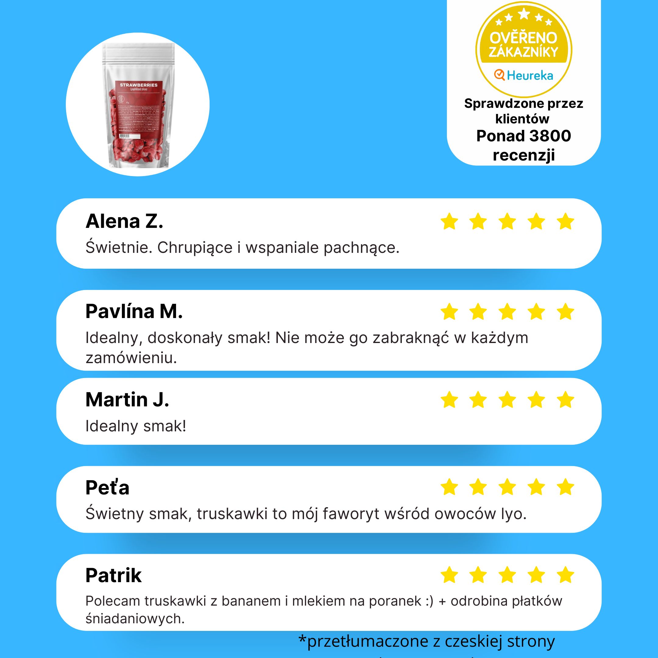 BrainMax Pure Lyofilizované jahody, plátky, 45 g
