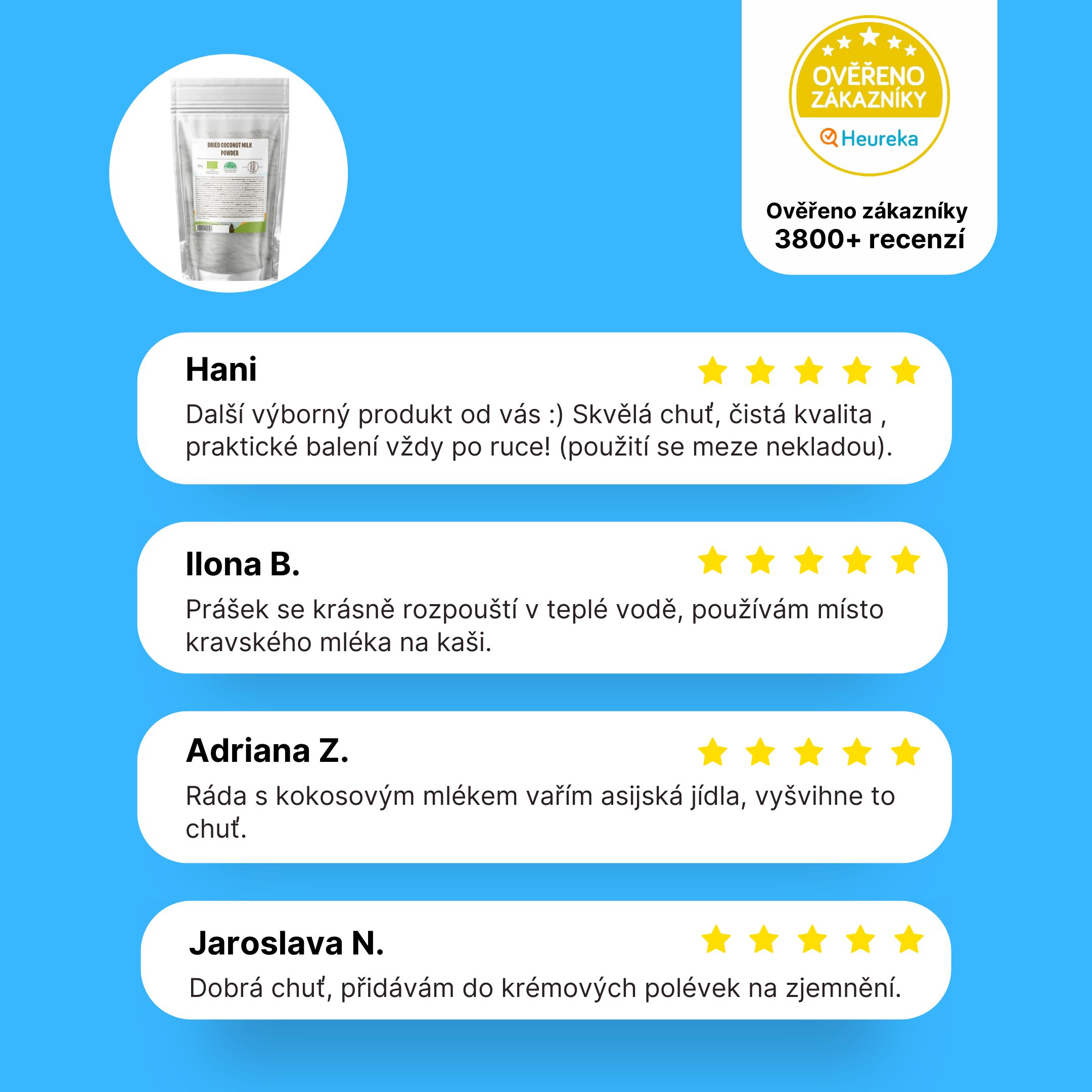 BrainMax Pure Kokosové mléko BIO prášek, 250 g Obrázek