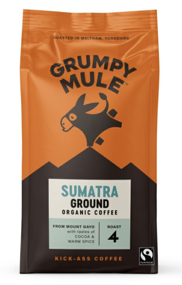 Grumpy Mule Sumatra Ground Coffee, 100% Arabica, mletá káva, BIO, 200 g Obrázek