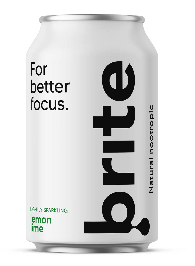 Brite Natural Energy Drink Lemon Lime, Energetický sycený nápoj, Limetka a citron, 330 ml Obrázek