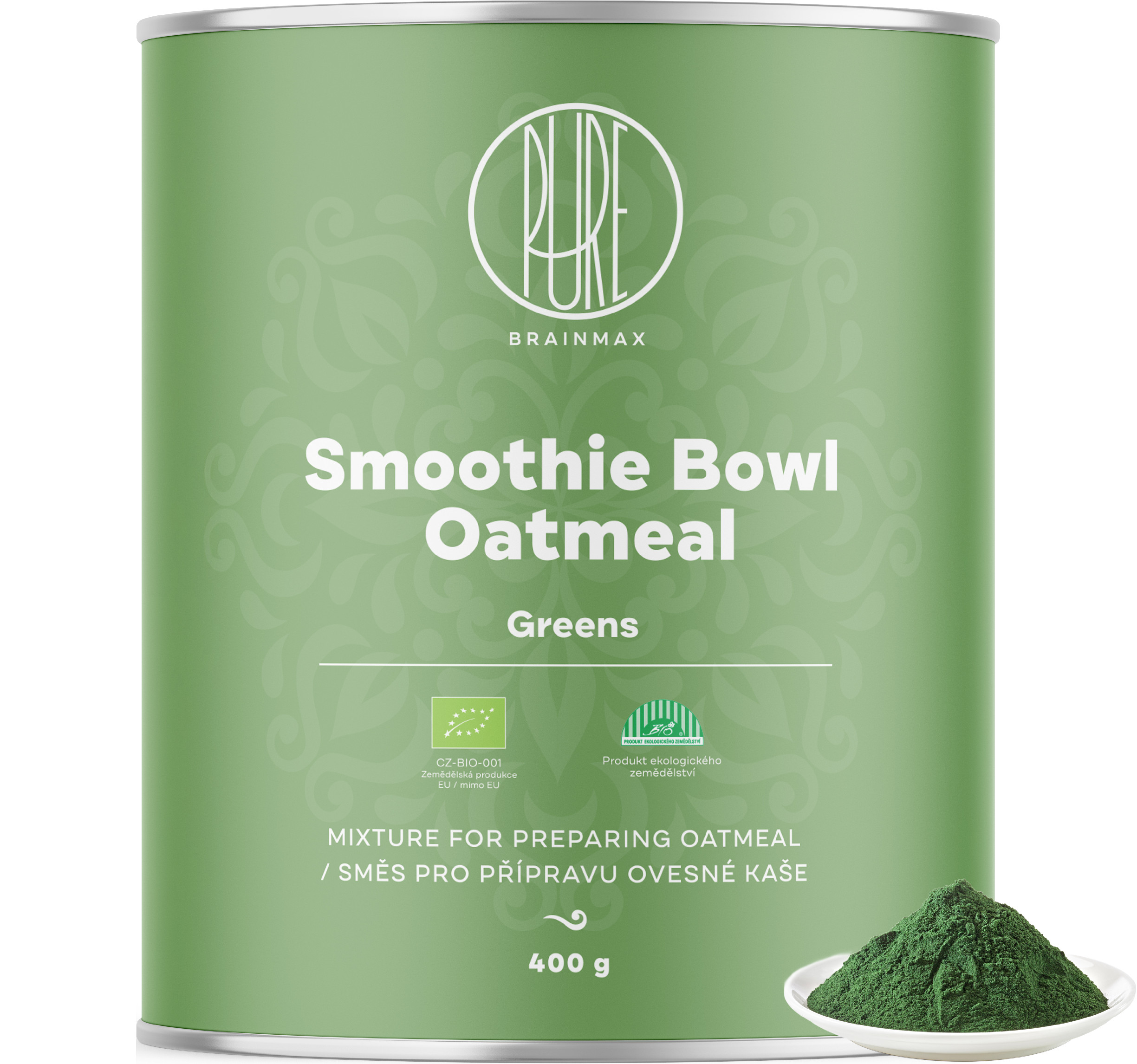 BrainMax Pure® Smoothie bowl owsianka, greens, BIO, 400 g