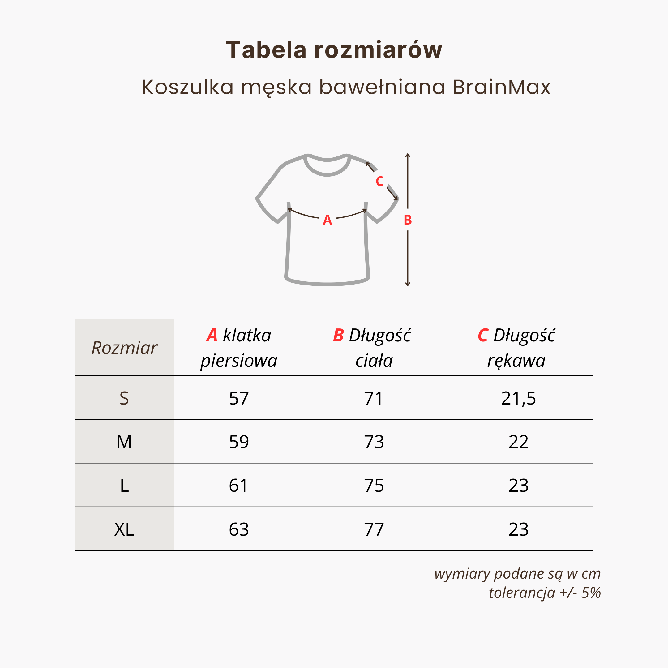 BrainMax pánské bavlněné triko, krémové Velikost: M Obrázek