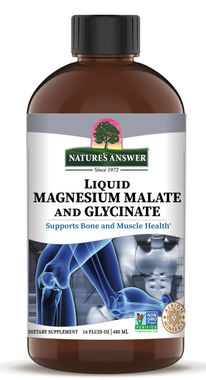 Nature's Answer Liquid Magnesium Malate and Glycinate, tekutý hořčík malát a glycinát, 480 ml Obrázek