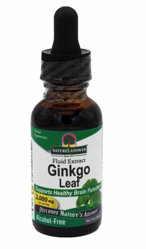 Nature's Answer Ginkgo Leaf Fluid Extract, ginkgo biloba, extrakt, 2000 mg, 30 ml Obrázek