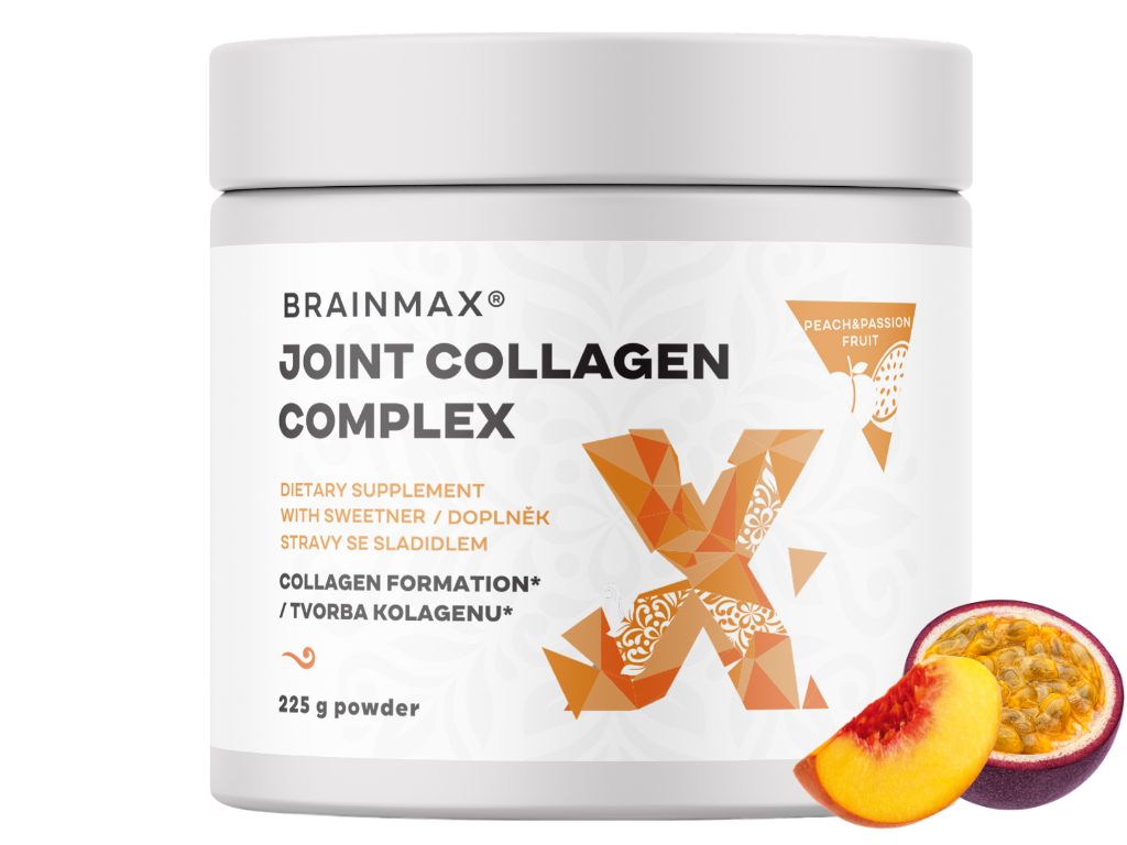 BrainMax Joint collagen komplex, brzoskwinia-marakuja, 225 g