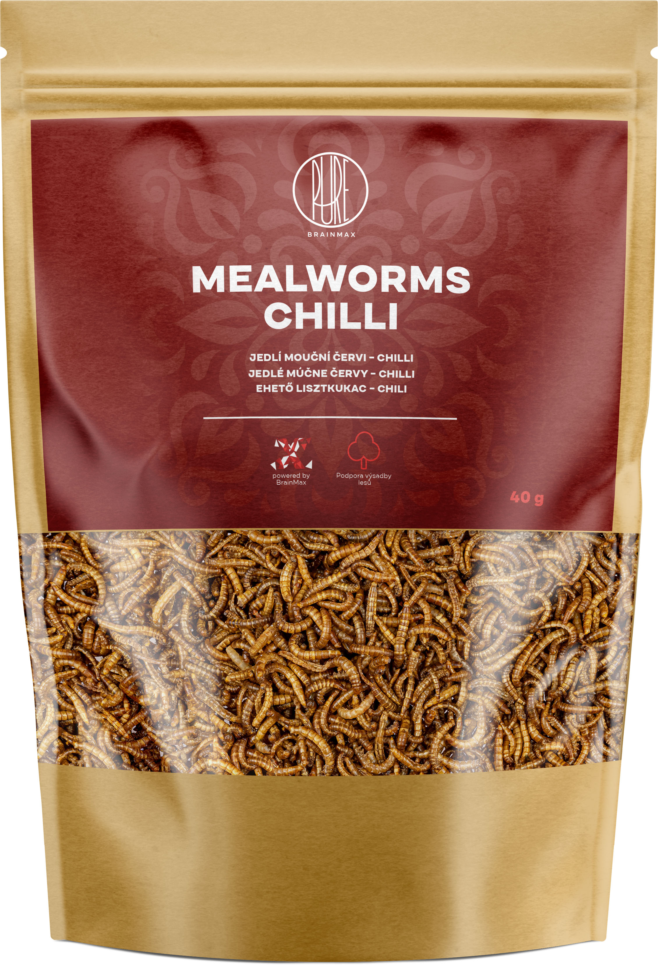 BrainMax Pure Mouční červi, chilli, 40 g