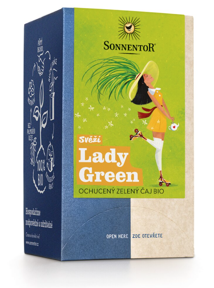 Sonnentor - Svěží Lady Green, porcovaný čaj, BIO, 18 ks Obrázek