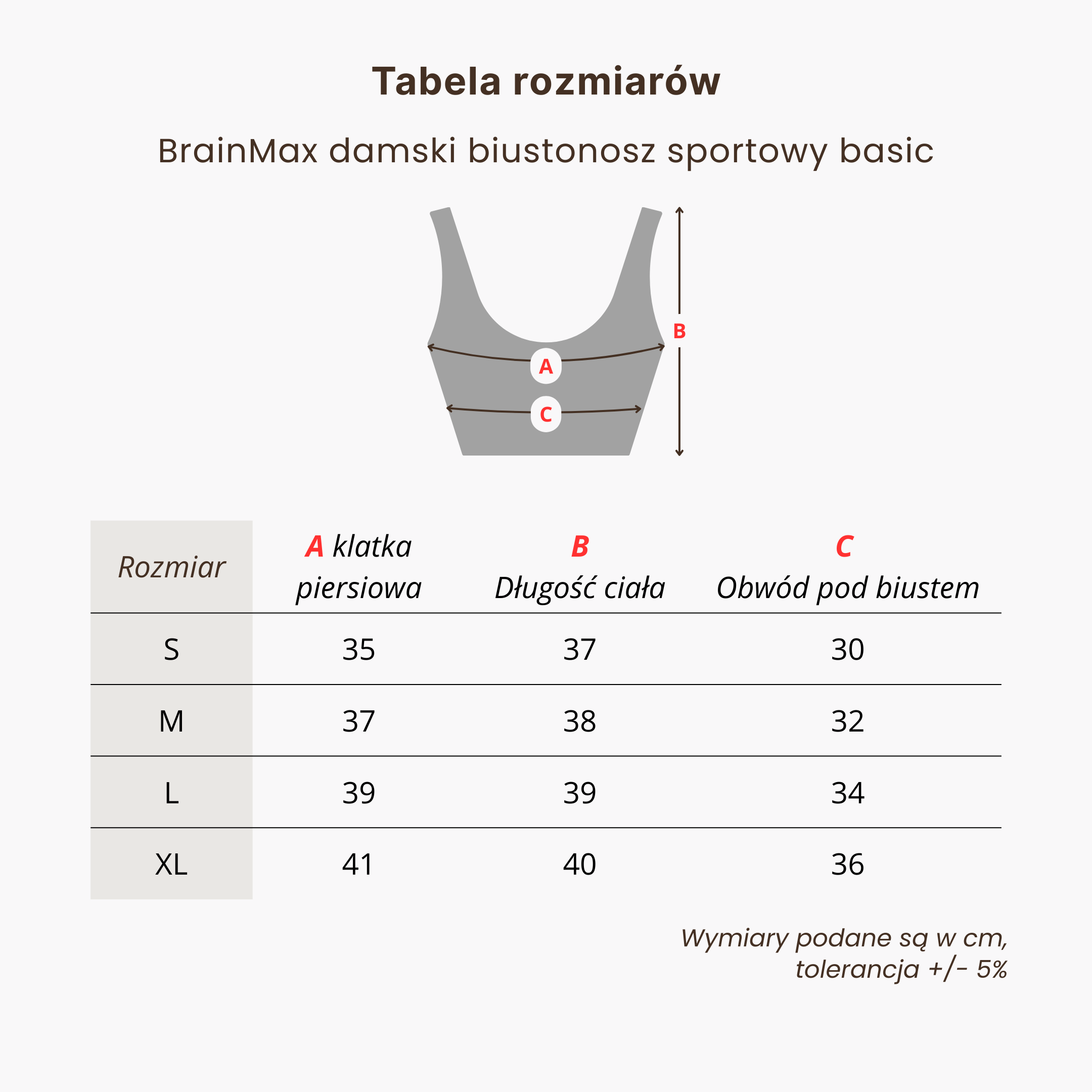 BrainMax dámská sportovní podprsenka Basic, béžová Velikost: M Obrázek