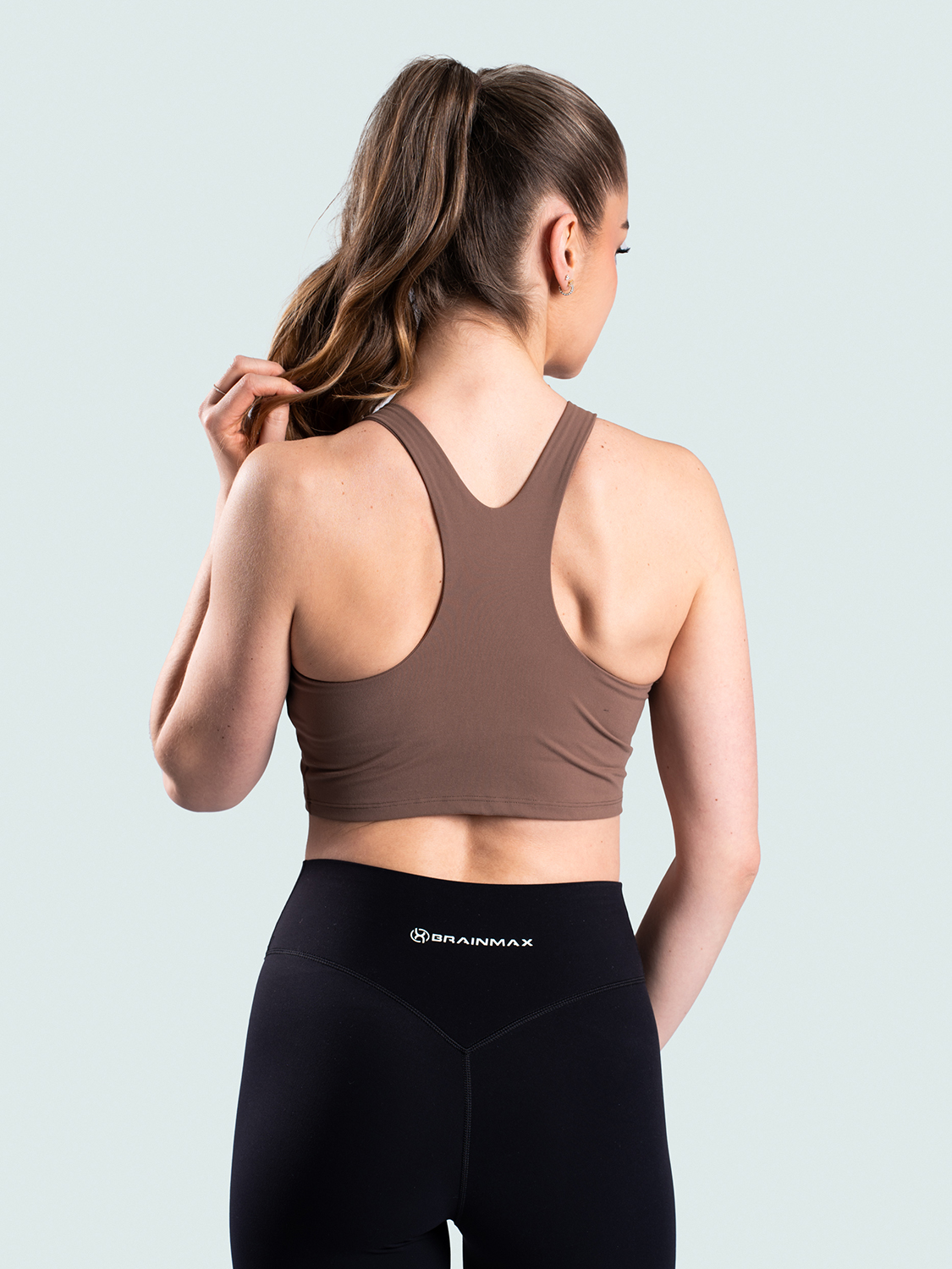 BrainMax dámský sportovní crop top, hnědý kávový Velikost: M Obrázek